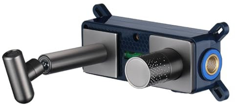 SWHC Pistolengrau Wasserhahn Bad 360° Drehung Armatur Waschbecken Verborgen Waschtischarmatur an der Wand Montiert Waschbecken Armaturen Warm und Kalt Einstellbar