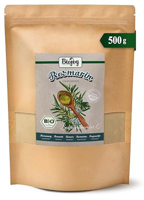 Biojoy Ekologisk malen rosmarin, krydda, rosmarinpulver, 500 g | Från Albanien, perfekt för matlagning eller grillning, Salvia rosmarinus L.