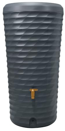 4rain Jolie 2in1 Regentonne 230 Liter Graphite Grey inkl. Pflanzschale - Wassertank, Regenfass, Regenwassertonne, Wasserbehälter, Regenwassertank, Fass, Wassertonne, Wasserfass, Wandtank