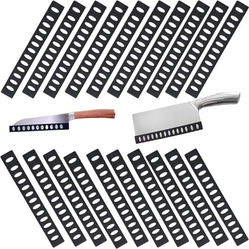 RXKFIGX 20 Pcs Knife Edge Guards Protector Plastic Knife Edge Universal Knives Sheath Knife Sheath for Kitchen Blade Cover Set of Knives Edge Protectors Black