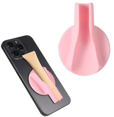lasuroa Magnetischer Lipgloss-Halter für Handy, Silikon LipMag-Halter Griffig Tragbare Lipgloss-Hülle für iPhone 15/14/13/12 Lipgloss Nicht Enthalten (Rosa)