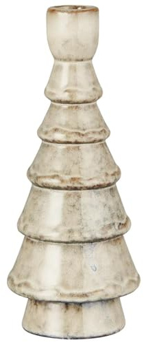 IB Laursen Kerzenhalter Tannenbaum Braun Meliert Keramik für 1 Kerze 20 cm