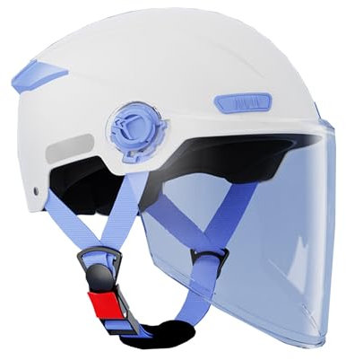 retrò Casco Scodella Portatile Mezzi Caschi Jet, Mezzo Casco da Motociclista Vintage Caschi Caschi Casco A Scodella Scooter Motorino ECE Omologato Mezzo Elmetto da Moto retrò
