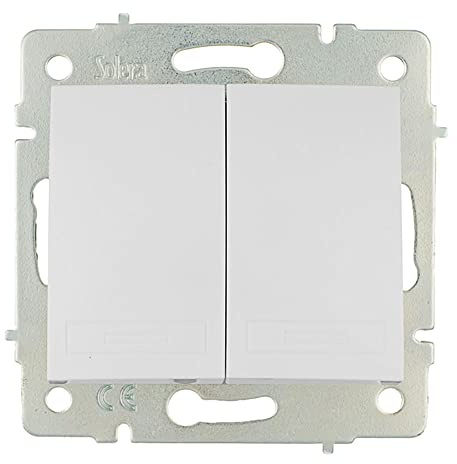 Doble Conmutador 10AX 250V, Serie Europa, permite el control remoto de luces y dispositivos desde múltiples ubicaciones.