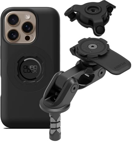 Quad Lock Telefonfäste för Motorcykel Gaffelrör PRO med Vibrationsdämpare och MAG-fodral för iPhone 16 Pro