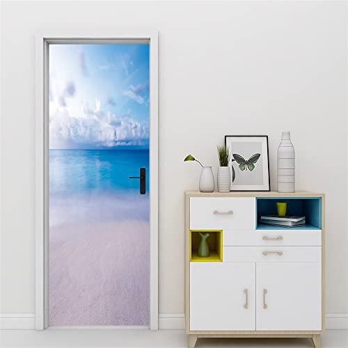 3D Türtapete 70x200 Türaufkleber Selbstklebend Türfolie Poster Fototapete Türbilder Türtattoos Wasserdichte Tür Stickers für Kinderzimmer Wohnzimmer Badezimmer Meer