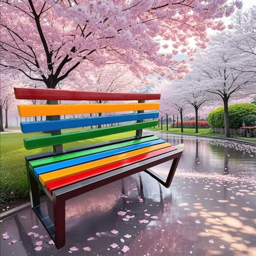 Terrassenbänke für den Außenbereich, Gartenbank, Metallrahmen, für den Garten, die Terrasse, das Picknick im Eingangsbereich, den Park, das Zweisitzersofa für die Rasenveranda im Freien(Size：100cm）