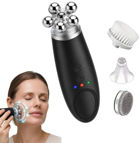 HOVAYA Gesichtsmassagegerät – 6-in-1 Gua Sha Gerät Elektrisch für Gesichtsmassage, Gesichtsreinigung & Hautstraffung – 4 Aufsätze, Reinigung, Faltenreduzierung, IPX7 Wasserdicht, Wiederaufladbar