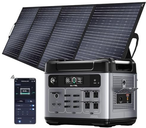 OUKITEL P2001 Plus Centrale Elettrica Portatile 2400W con 400W Pannelli, 2048Wh Generatore Solare con Batteria LiFePO4, APP, Ricarica 1.2h, 13 Porte, Portable Power Station per Campeggio, Casa