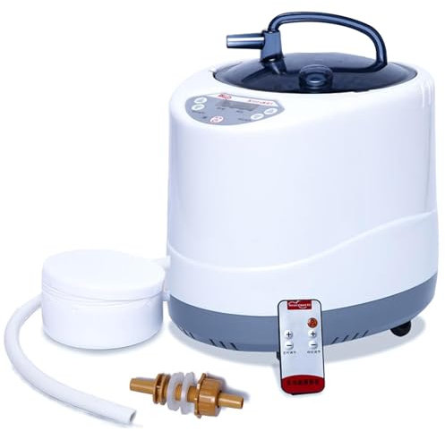 Vaporizador portátil de sauna con termostato – Máquina de fumigación de 2000 W para grandes habitaciones de barril de madera, control remoto y temporizador para terapia corporal