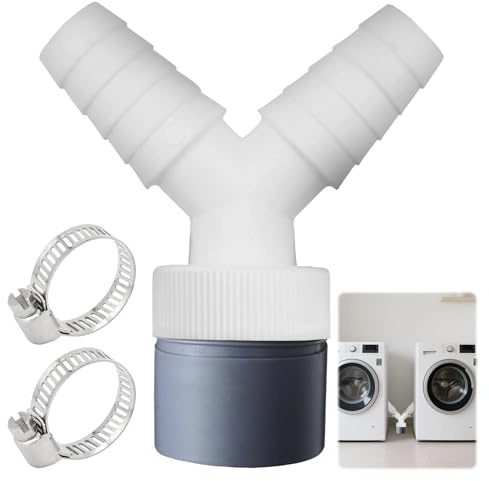 Washing Machine Drain Adapter,3 PCS 0.75-0.95 Dishwasher Double Y-Shaped Connection Adapter for Hose with Input Connector of Outlet 40 Mm Pipe with 2 Hose Clamp