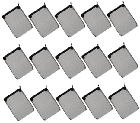 Milisten 15pièces Sacs Filtrants Maille pour Aquarium Pochette Zippée pour Filtre Filet Polyester Anneaux Céramique Contenant Zéolite Et Tourbe