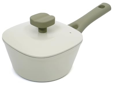 1.5QT Saucepan with Lid, Nonstick Ceramic Coating, PFAS & PFOA-Free, Induction Compatible, Dishwasher Safe, Stay-Cool Handles, Durable Scratch-Resistant Design