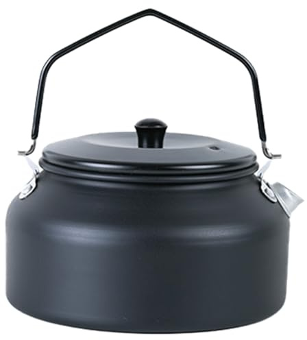YCHUCH Théière sifflante en aluminium de 1100 ml, bouilloire de camping, théière sifflante, théière de camping, théière, café, bouilloire à eau, petite bouilloire portable de rechange