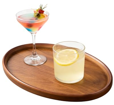 Vassoi in legno - ottagonale anti-fuoriuscita, da portata, set regalo per tagliere formaggi in legno, frutta, sfoglio, piattino quadrato in legno, per tazza da tè, caffè, bar, camera da