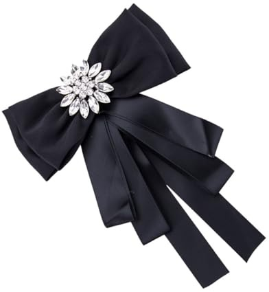 Healifty Schwarze Blumenbrosche mit Strass Legierung und Stoff Elegante Brosche für Damen als Abschlussstimmung und Dekoratives Accessoire für Kleidung und Feiern