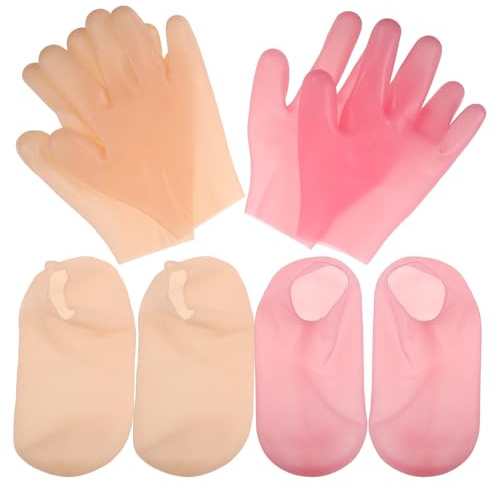 ULTECHNOVO Feuchtigkeitsspendende Silikon Fußmasken und Feuchtigkeitshandschuhe für Füße und Hände Tiefenwirksame Peeling Socken zum Schutz der Haut im Fußmassagezentrum oder Zuhause