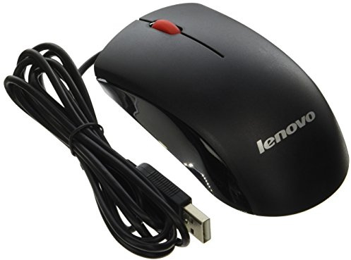 Lenovo Mouse ottico originale 45J4889 M-U0025-O USB a 2 pulsanti nero rosso rotella di scorrimento per computer PC Numeri di parte compatibili: 45J4888, 25011476, 45J4889, M-U0025-O
