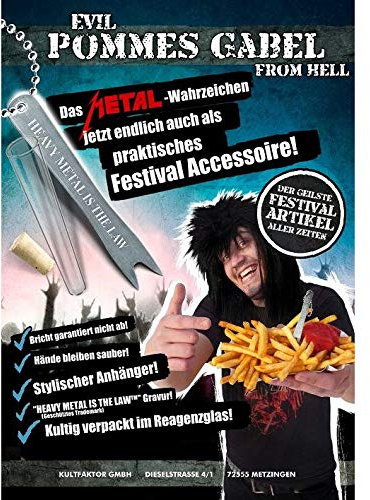 Fourchette pour frites heavy metal - Argenté/gris - Taille Unique