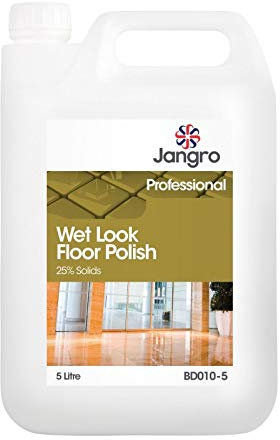 Wet Look Floor Polish, Jangro 25% Solids For Wooden Vinyl Marble Laminate & More