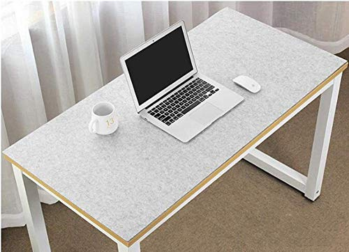Erweiterte große Filz-Schreibtischunterlage, ultradick, antistatisch, für Maus und Tastatur, Gaming-Pad, Schreiben, Laptop-Matte, rutschfest, für Büro und Zuhause, 120 x 60 cm, hellgrau