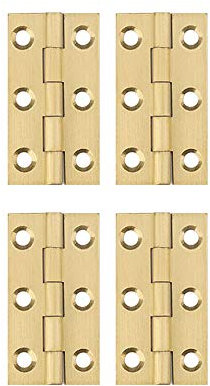 YOFASEN Copper Small Hinges - Brass Folding Butt Hinges for Furniture Cabinet, Gold, 2 Inch(50x27x1.2mm) - 4pcs