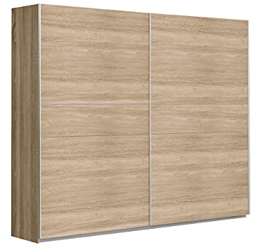 Homely | Armario de Puertas correderas Winter 200 | Acabado Laminado sintético Color Roble cámbrian con Franja Central Reversible en Blanco o Roble | Medidas 200x62. Altura 210 cm. | Diseño Funcional