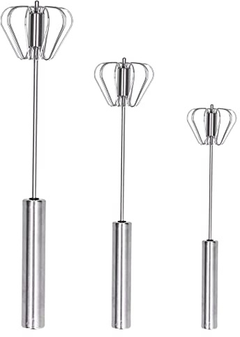 Stainless Steel Eggbeater Egg Beater Semi‑Automatic Small Egg Whisk Hand Mixer for Kitchen Use(10inch)