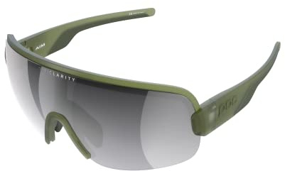 POC AIM Sonnenbrille - Sportbrille mit extra großen Brillenglas für maximales Sichtfeld für Straßen und Off-Road-Touren, Epidote Green Translucent