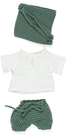 Miniland Conjunto para Muñecas de 32 cm, Color Verde y Blanco, Accesorios para Muñecas | Set Forest Chico
