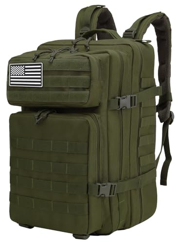 Delgeo Taktisk ryggsäck 25L/45 L, militär, stor kapacitet, vikbar vattentät ryggsäck för bergsklättring, vandring, camping och resor