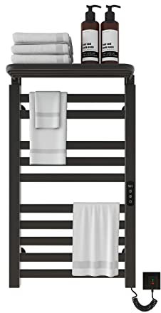 Portasciugamani Elettrico, Scaldasalviette, 850x500 mm Radiatore da Bagno Elettrico, Scaldasalviette Elettrico Bagno, Radiatore Scaldasalviette, Portasciugamani da Parete, antracite-Black Right
