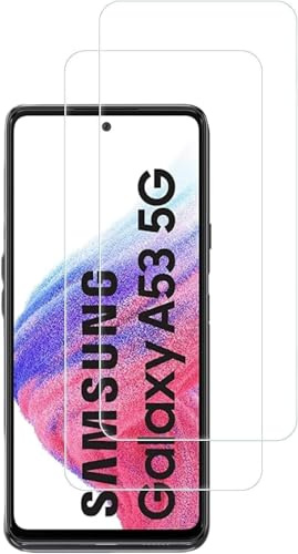 [2 Stück] Panzer Schutz Glas kompatibel mit Samsung Galaxy A53 5G Displayschutzfolie,Schutzfolie 9H, 100% Fingerabdrucksensor Nano-Glas
