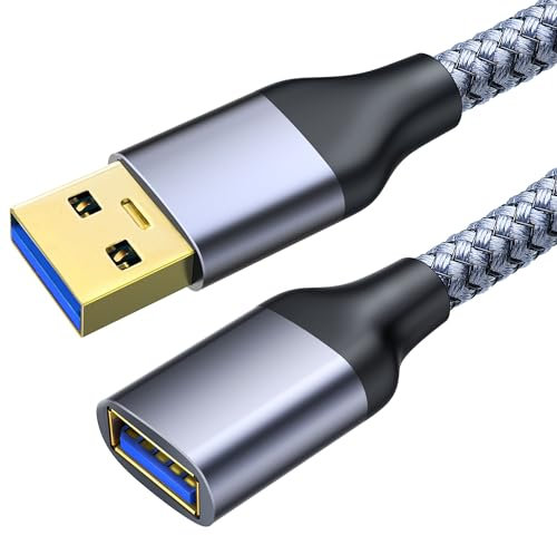 Fannoday Cavo Prolunga USB 3.0, Cavo Estensione Prolunga USB Maschio Femmina, Trasferimento Dati Fino 5Gbps Si Applica a Hub USB, Unità Flash, Mouse, Webcam-1M