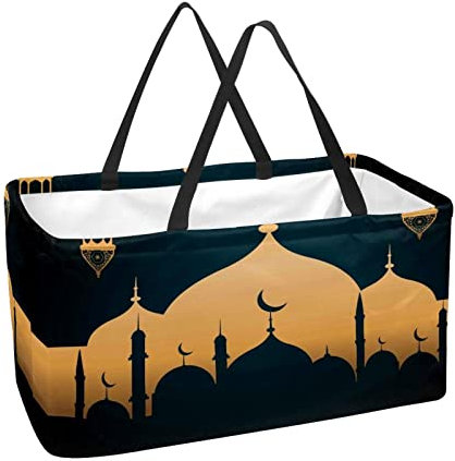 Grand sac utilitaire pliable réutilisable avec belles lampes dorées