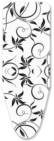 Bügelbrettbezug 155x60cm, Extra Groß, Bügelbrettbezug für Dampfbügeleisen, Bügeltischbezug XXL, 100% Baumwolle, Bügelbrettbezug für schnelles & knitterfreies Bügeln, mit 4 Spannern