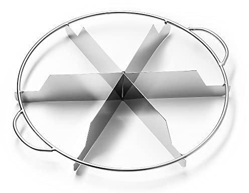 Forgast Divisor de tartas | Redondo | Acero inoxidable | Divisor de tartas | Divisor de tartas para cortar 6 trozos iguales | Accesorio de repostería indispensable | Diámetro 27 cm