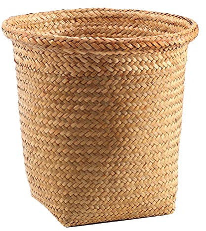Operitacx Panier De Rangement Rotin Tissé Corbeille Décorative Pour Bureau Et Maison Contenant à Déchets Naturel Et Pratique Pour Salon Salle De Bain Chambre Moyenne Design Élégant Et