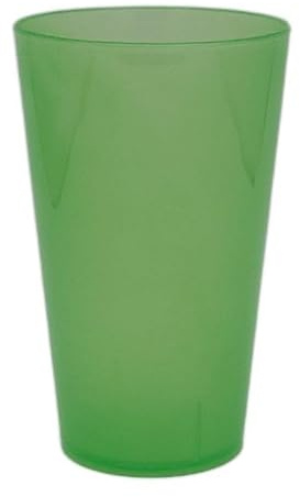 éco gobelets - Gobelet Réutilisable, Économique, Recyclable - Verre en Plastique Rigide Polypropylène sans BPA - Passe au Lave-Vaisselle - Vert - 30cl x100