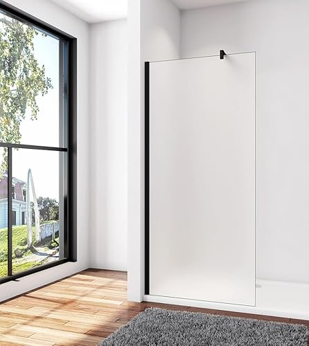 Aica Sanitär Duschabtrennung Walk in Glas Duschwand 10mm Nano Glas Seitenwand,H200cm,80cm