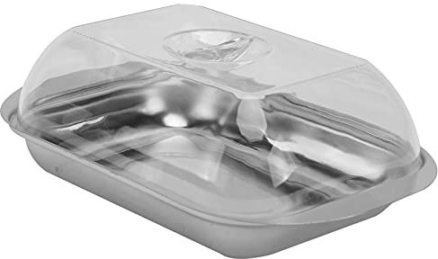 HOLIDYOYO 1Stk Butterdose aus Edelstahl Speicherplatte Kuchenform gewölbt Aufbewahrungsplatte für Butter Aufbewahrungsplatte für Käse Brotform Brotbehälter Käsegericht Mini