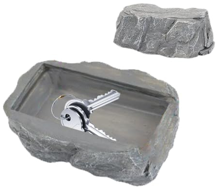 Gacqpli Escondite de repuesto para llaves – Caja de almacenamiento para llaves de piedra, con compartimento secreto, realista, de piedra