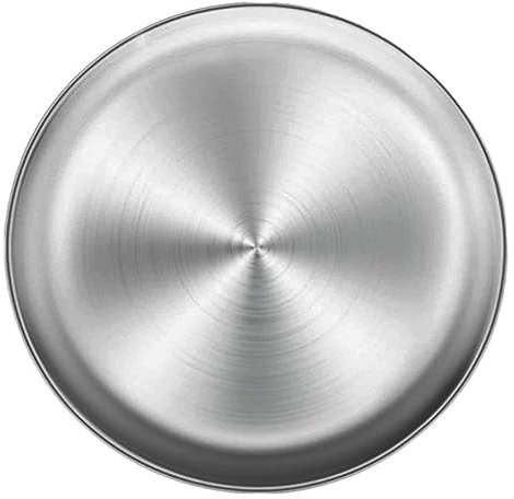 Wedhapy Plaque à pizza en acier inoxydable Plaque à pizza en acier inoxydable Plateau de rangement multifonctionnel rond en métal pour gâteau aux fruits 34 cm