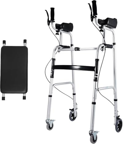Gehhilfe, Gehbock, Leichtgewicht Gehgestell, Leichter, faltbarer mobiler Rollator for ältere Menschen und Erwachsene