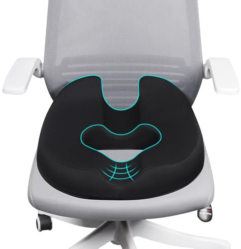 Petyoung Cojín ortopédico de asiento, donut para sillas de oficina, asiento de coche, silla de ruedas, cojín ergonómico 38 x 45 x 12 cm