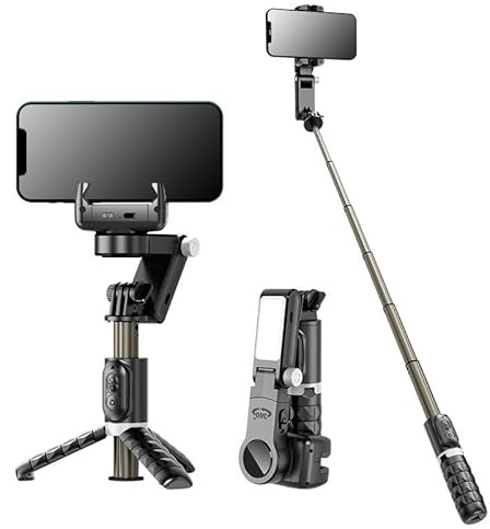 Q18 - Estabilizador de cardán 3 en 1 para teléfono, trípode giratorio de 360° con seguimiento inteligente, detección facial, modo panorámico