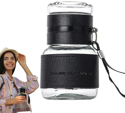 Botella de infusor de té de vidrio, taza de té de vidrio con infusor, Botella de agua de infusor de té de doble 320 ml, Botella de separación de agua de viaje, taza de café portátil a prueba de fugas
