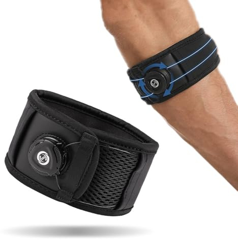 XFSRG Tutore Epicondilite Gomito e Gomitiera per Epicondilite Fascia Regolabile Uomo e Donna per Alleviare il Dolore da Tendinite e Lesioni(L)