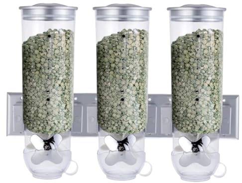 Dispensador De Productos Secados Con Montaje En Pared - Contenedor De Cereales, Contenedor De Cereales De Parrilla, Aparato De Control De Porciones, Accesorio De Organización V