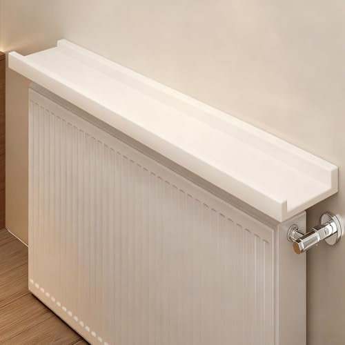 Etagere Murale Flottantes, Tablette de Radiateur en Bois, Étagères de Rangement Universelles pour La Maison, Le Salon, La Chambre À Coucher(White,60x15cm/24x6in)